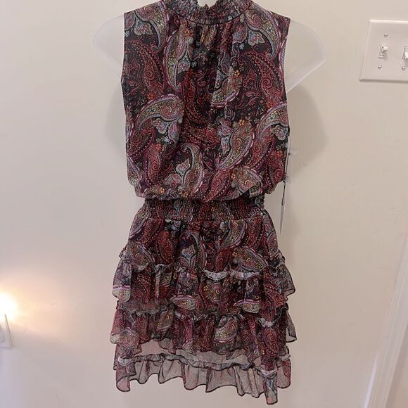 Laundry by Shelli Segal Tiered Ruffle Dress in Blissful Paisle size 0 NWT - Picture 4 of 10